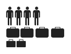 4 people with 6 luggage